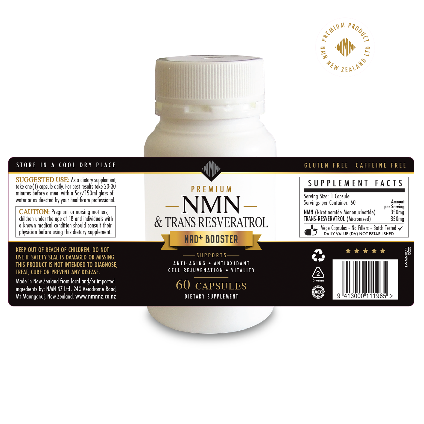 THE ANTIOXIDANT ADVANTAGE...Premium NMN (350mg - NAD+ Booster) & Trans-Resveratrol (350mg - Micronised) 60 Vegan Capsules-Clean-High Absorb-No Fillers.