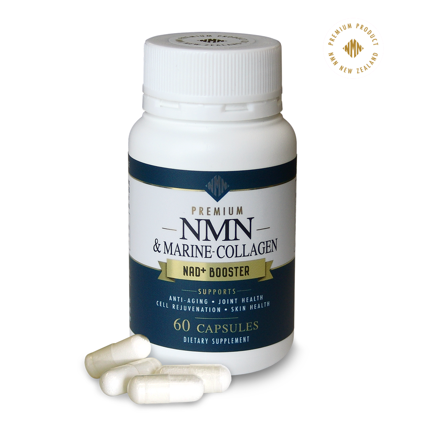 CELLULAR HEALTH-SIMPLIFIED...Premium NMN (350mg - NAD+ Booster) & Marine Collagen (250mg - Hydrolyzed) 60 Vegan Capsules-Clean-High Absorb-No Fillers.
