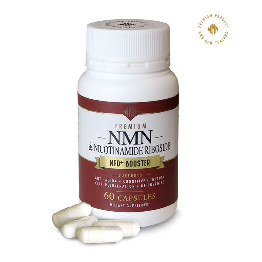 THE ULTIMATE NAD+ BOOSTER..Premium NMN (350mg) & NR Nicotinamide Riboside (350mg) 60 Vegan Capsules-Clean-High Absorb-No Fillers.