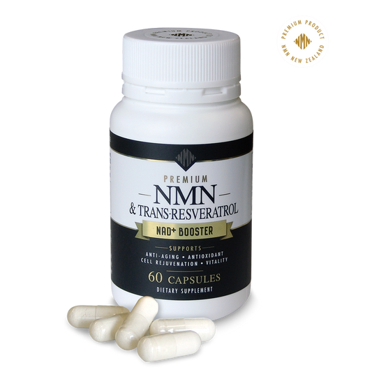 THE ANTIOXIDANT ADVANTAGE...Premium NMN (350mg - NAD+ Booster) & Trans-Resveratrol (350mg - Micronised) 60 Vegan Capsules-Clean-High Absorb-No Fillers.